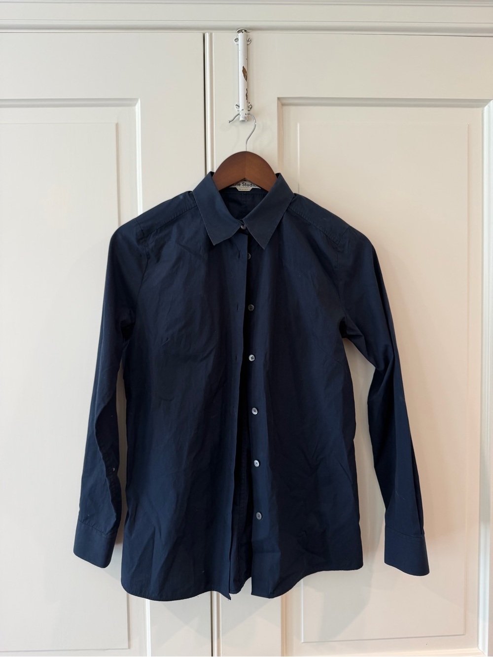Acne Dark Navy Long-Sleeve Button Shirt